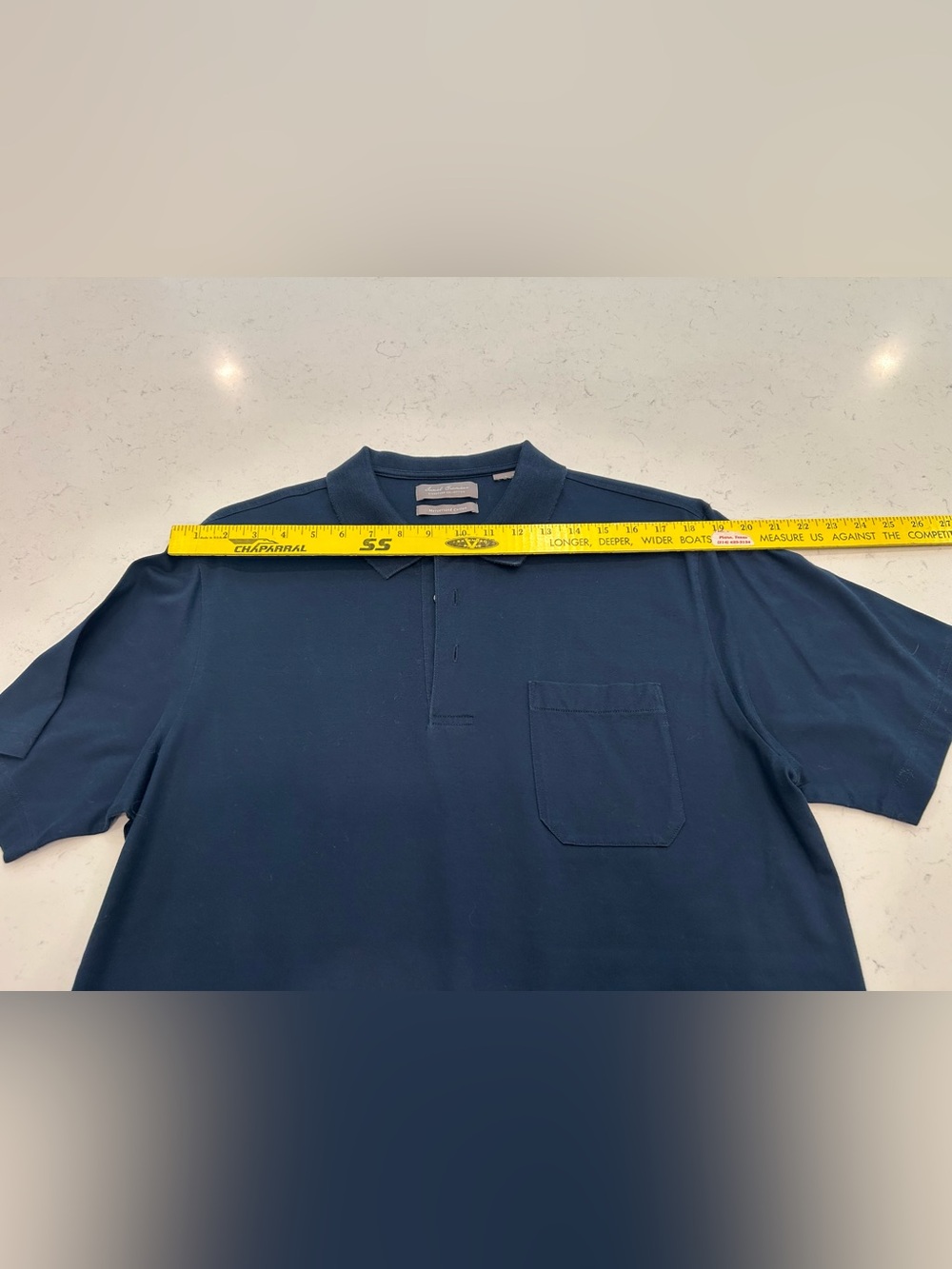 Daniel Cremieux Signature Collection Mercerizes Cotton Navy Polo w/ Chest Pocket - Picture 4 of 8